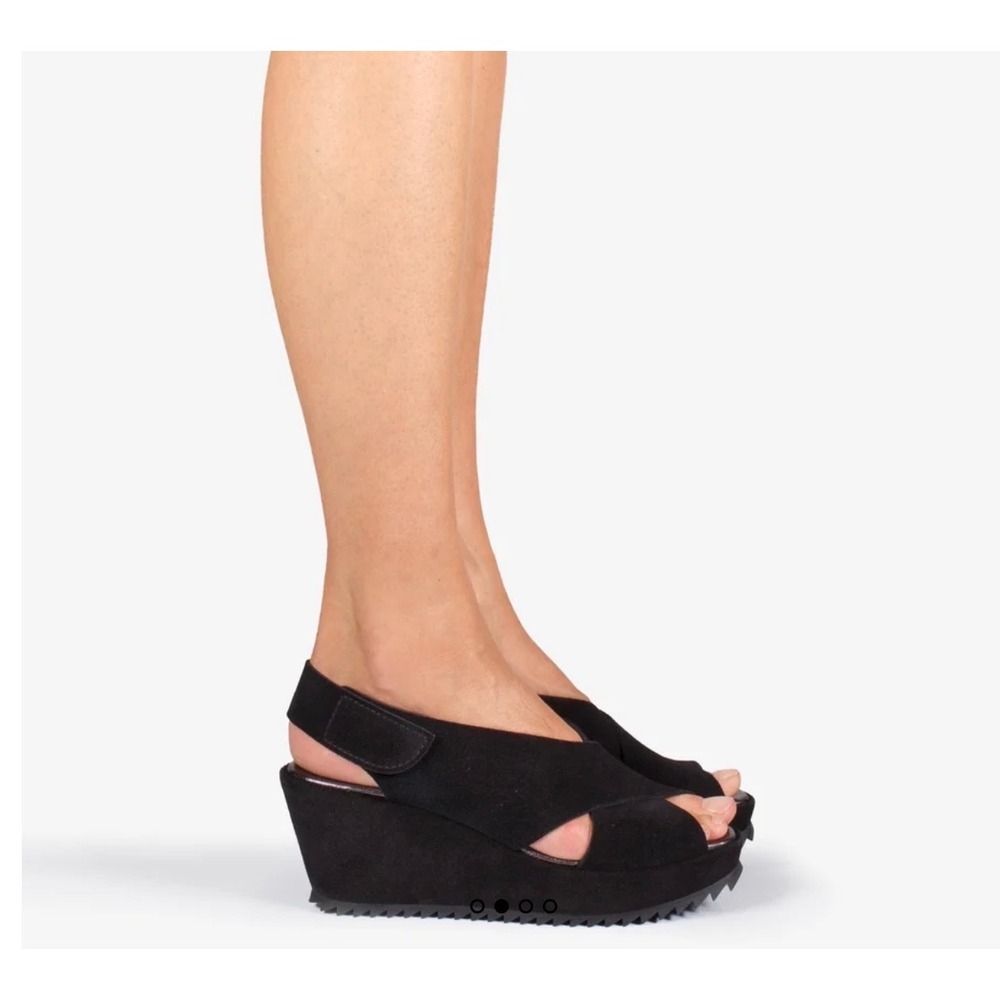 Pedro Garcia Federica Black Suede Criss-Cross Platform Sandals Spain 38.5/8.5 - Picture 2 of 10